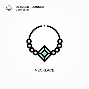 Kolye vektör simgesi. Modern vektör illüstrasyon kavramları. Düzenlemesi ve kişiselleştirmesi kolay.