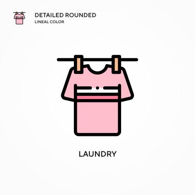 Çamaşır vektörü simgesi. Modern vektör illüstrasyon kavramları. Düzenlemesi ve kişiselleştirmesi kolay.