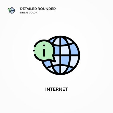 İnternet vektör simgesi. Modern vektör illüstrasyon kavramları. Düzenlemesi ve kişiselleştirmesi kolay.