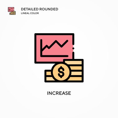 Vektör simgesini arttır. Modern vektör illüstrasyon kavramları. Düzenlemesi ve kişiselleştirmesi kolay.