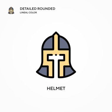 Miğfer vektör simgesi. Modern vektör illüstrasyon kavramları. Düzenlemesi ve kişiselleştirmesi kolay.