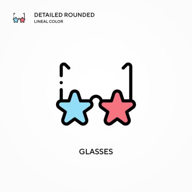 Gözlük vektör simgesi. Modern vektör illüstrasyon kavramları. Düzenlemesi ve kişiselleştirmesi kolay.