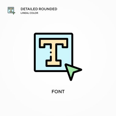 Yazı tipi vektör simgesi. Modern vektör illüstrasyon kavramları. Düzenlemesi ve kişiselleştirmesi kolay.