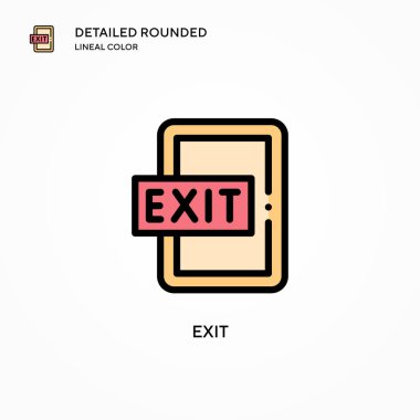 Çıkış vektör simgesi. Modern vektör illüstrasyon kavramları. Düzenlemesi ve kişiselleştirmesi kolay.