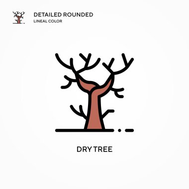 Kuru ağaç vektör simgesi. Modern vektör illüstrasyon kavramları. Düzenlemesi ve kişiselleştirmesi kolay.