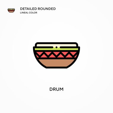 Davul vektör simgesi. Modern vektör illüstrasyon kavramları. Düzenlemesi ve kişiselleştirmesi kolay.