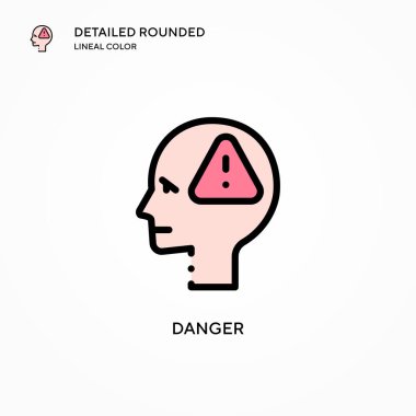 Tehlike vektör simgesi. Modern vektör illüstrasyon kavramları. Düzenlemesi ve kişiselleştirmesi kolay.