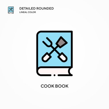 Yemek kitabı vektör ikonu. Modern vektör illüstrasyon kavramları. Düzenlemesi ve kişiselleştirmesi kolay.