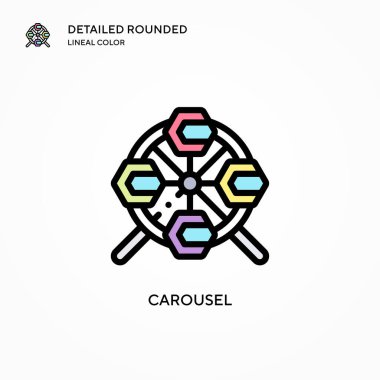 Atlıkarınca vektör simgesi. Modern vektör illüstrasyon kavramları. Düzenlemesi ve kişiselleştirmesi kolay.