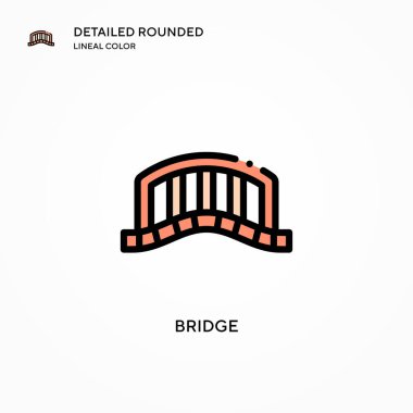 Köprü vektör simgesi. Modern vektör illüstrasyon kavramları. Düzenlemesi ve kişiselleştirmesi kolay.