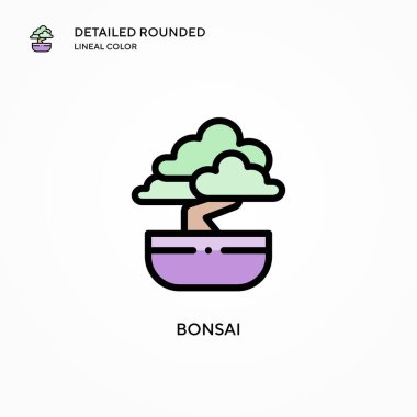 Bonsai vektör simgesi. Modern vektör illüstrasyon kavramları. Düzenlemesi ve kişiselleştirmesi kolay.