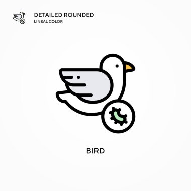 Kuş vektör simgesi. Modern vektör illüstrasyon kavramları. Düzenlemesi ve kişiselleştirmesi kolay.