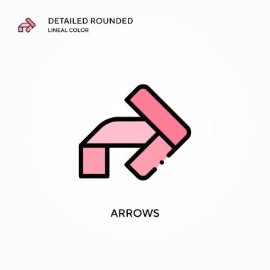 Ok vektör simgesi. Modern vektör illüstrasyon kavramları. Düzenlemesi ve kişiselleştirmesi kolay.