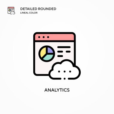 Analitik vektör simgesi. Modern vektör illüstrasyon kavramları. Düzenlemesi ve kişiselleştirmesi kolay.