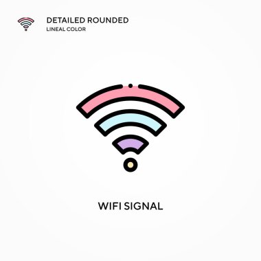Wifi vektör simgesi sinyali. Modern vektör illüstrasyon kavramları. Düzenlemesi ve kişiselleştirmesi kolay.