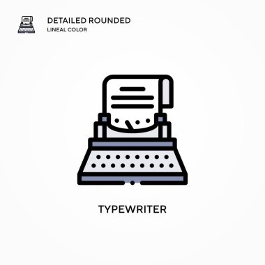 Daktilo vektör simgesi. Modern vektör illüstrasyon kavramları. Düzenlemesi ve kişiselleştirmesi kolay.