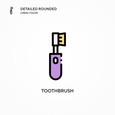 Diş fırçası vektör simgesi. Modern vektör illüstrasyon kavramları. Düzenlemesi ve kişiselleştirmesi kolay.