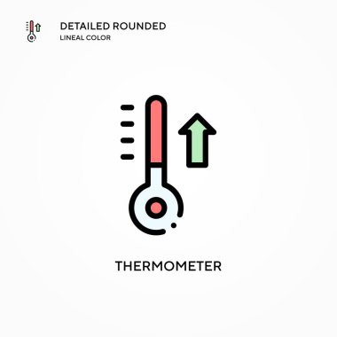 Termometre vektör simgesi. Modern vektör illüstrasyon kavramları. Düzenlemesi ve kişiselleştirmesi kolay.
