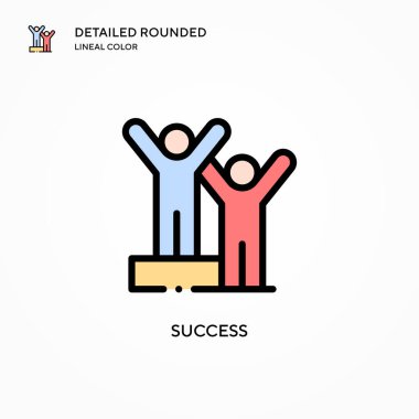 Başarı vektör simgesi. Modern vektör illüstrasyon kavramları. Düzenlemesi ve kişiselleştirmesi kolay.