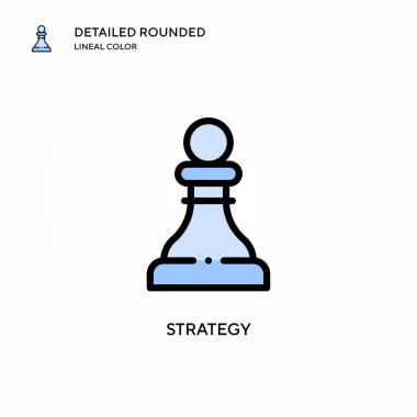 Strateji vektör simgesi. Modern vektör illüstrasyon kavramları. Düzenlemesi ve kişiselleştirmesi kolay.