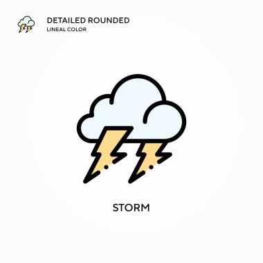 Fırtına vektör simgesi. Modern vektör illüstrasyon kavramları. Düzenlemesi ve kişiselleştirmesi kolay.