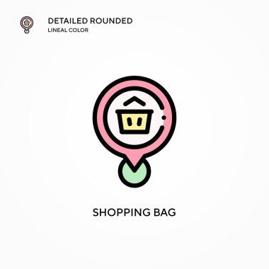 Alışveriş poşeti vektör simgesi. Modern vektör illüstrasyon kavramları. Düzenlemesi ve kişiselleştirmesi kolay.