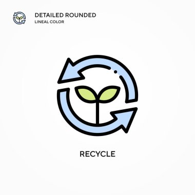 Vektör simgesini geri dönüştür. Modern vektör illüstrasyon kavramları. Düzenlemesi ve kişiselleştirmesi kolay.