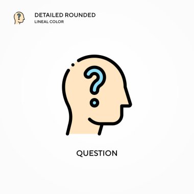 Soru vektör simgesi. Modern vektör illüstrasyon kavramları. Düzenlemesi ve kişiselleştirmesi kolay.
