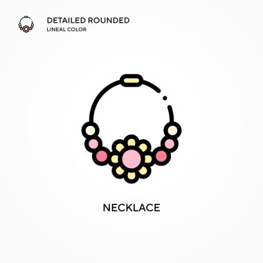 Kolye vektör simgesi. Modern vektör illüstrasyon kavramları. Düzenlemesi ve kişiselleştirmesi kolay.