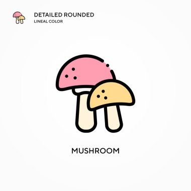 Mantar vektör simgesi. Modern vektör illüstrasyon kavramları. Düzenlemesi ve kişiselleştirmesi kolay.