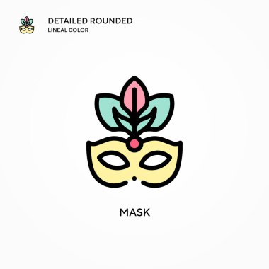 Maske vektör simgesi. Modern vektör illüstrasyon kavramları. Düzenlemesi ve kişiselleştirmesi kolay.