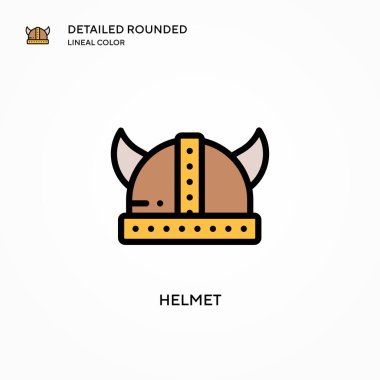 Miğfer vektör simgesi. Modern vektör illüstrasyon kavramları. Düzenlemesi ve kişiselleştirmesi kolay.