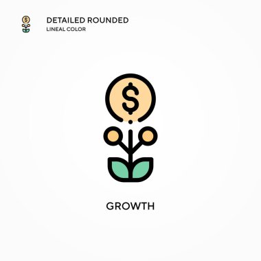 Büyüme vektör simgesi. Modern vektör illüstrasyon kavramları. Düzenlemesi ve kişiselleştirmesi kolay.