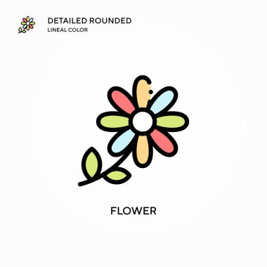 Çiçek vektör simgesi. Modern vektör illüstrasyon kavramları. Düzenlemesi ve kişiselleştirmesi kolay.