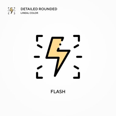 Flash vektör simgesi. Modern vektör illüstrasyon kavramları. Düzenlemesi ve kişiselleştirmesi kolay.