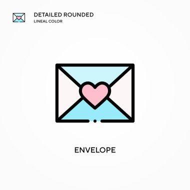 Zarf vektör simgesi. Modern vektör illüstrasyon kavramları. Düzenlemesi ve kişiselleştirmesi kolay.