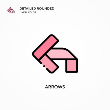 Ok vektör simgesi. Modern vektör illüstrasyon kavramları. Düzenlemesi ve kişiselleştirmesi kolay.