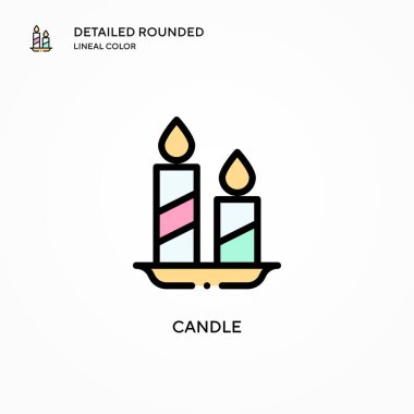 Mum vektör simgesi. Modern vektör illüstrasyon kavramları. Düzenlemesi ve kişiselleştirmesi kolay.