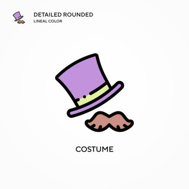 Kostüm vektör simgesi. Modern vektör illüstrasyon kavramları. Düzenlemesi ve kişiselleştirmesi kolay.