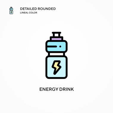 Enerji içeceği vektör simgesi. Modern vektör illüstrasyon kavramları. Düzenlemesi ve kişiselleştirmesi kolay.