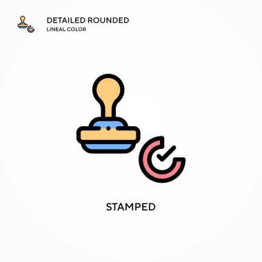 Damgalı vektör simgesi. Modern vektör illüstrasyon kavramları. Düzenlemesi ve kişiselleştirmesi kolay.