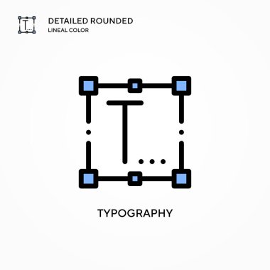 Typography vektör simgesi. Modern vektör illüstrasyon kavramları. Düzenlemesi ve kişiselleştirmesi kolay.
