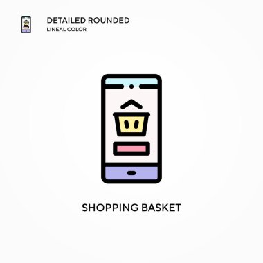 Alışveriş sepeti ikonu. Modern vektör illüstrasyon kavramları. Düzenlemesi ve kişiselleştirmesi kolay.
