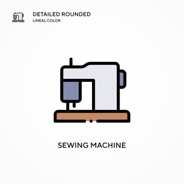 Dikiş makinesi vektör simgesi. Modern vektör illüstrasyon kavramları. Düzenlemesi ve kişiselleştirmesi kolay.