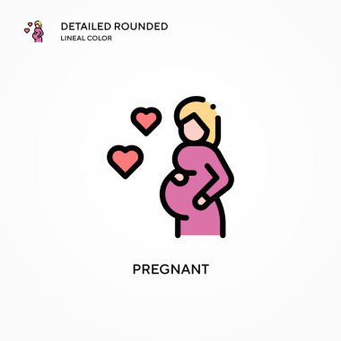 Hamile vektör simgesi. Modern vektör illüstrasyon kavramları. Düzenlemesi ve kişiselleştirmesi kolay.