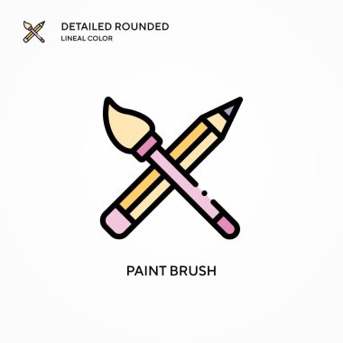 Fırça vektör simgesini boya. Modern vektör illüstrasyon kavramları. Düzenlemesi ve kişiselleştirmesi kolay.