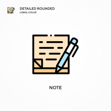 Not vektör simgesi. Modern vektör illüstrasyon kavramları. Düzenlemesi ve kişiselleştirmesi kolay.