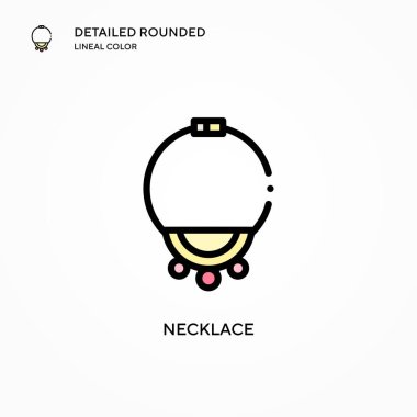 Kolye vektör simgesi. Modern vektör illüstrasyon kavramları. Düzenlemesi ve kişiselleştirmesi kolay.