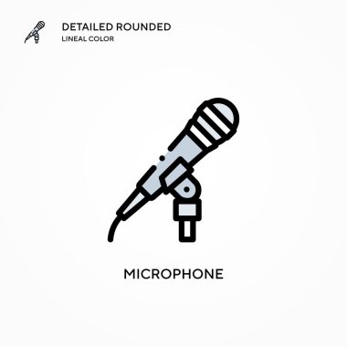 Mikrofon vektör simgesi. Modern vektör illüstrasyon kavramları. Düzenlemesi ve kişiselleştirmesi kolay.
