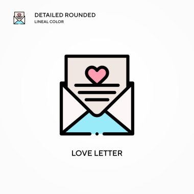 Aşk harfi vektör simgesi. Modern vektör illüstrasyon kavramları. Düzenlemesi ve kişiselleştirmesi kolay.